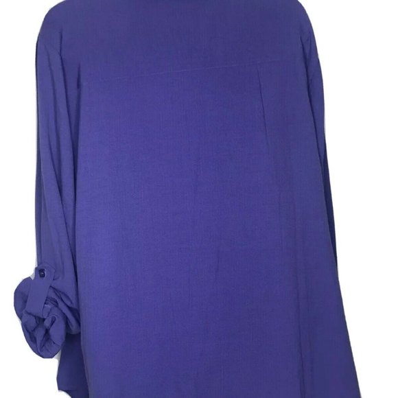 Coldwater Creek XL Blouse Long Tab Sleeve Purple - Picture 6 of 9